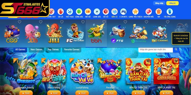 Bắn cá ST666 là sảnh game giải trí đổi thưởng xanh chín với đồ họa 3D sắc nét,