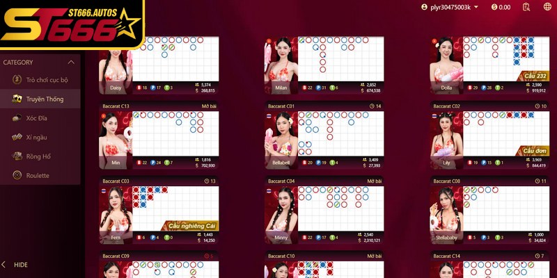 Tổng hợp các trò chơi casino tại ST666 thịnh hành