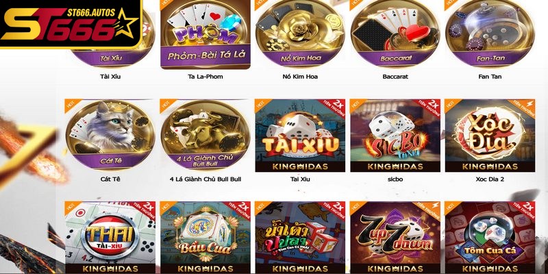 Top trò chơi không thể bỏ qua tại game bài ST666