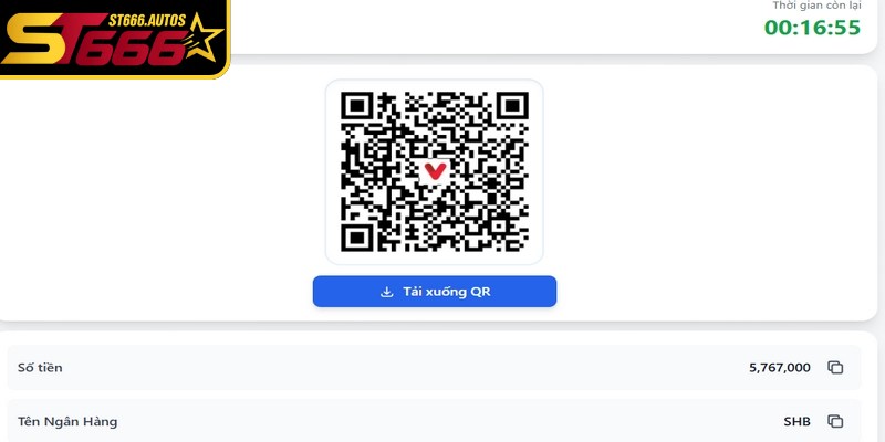 Chỉ với vài bước đơn giản, bạn đã hoàn thành việc nạp tiền ST666 nhanh chóng