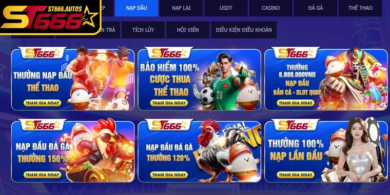 Hệ thống ưu đãi ST666 cực kỳ đa dạng giúp gia tăng số dư tài khoản